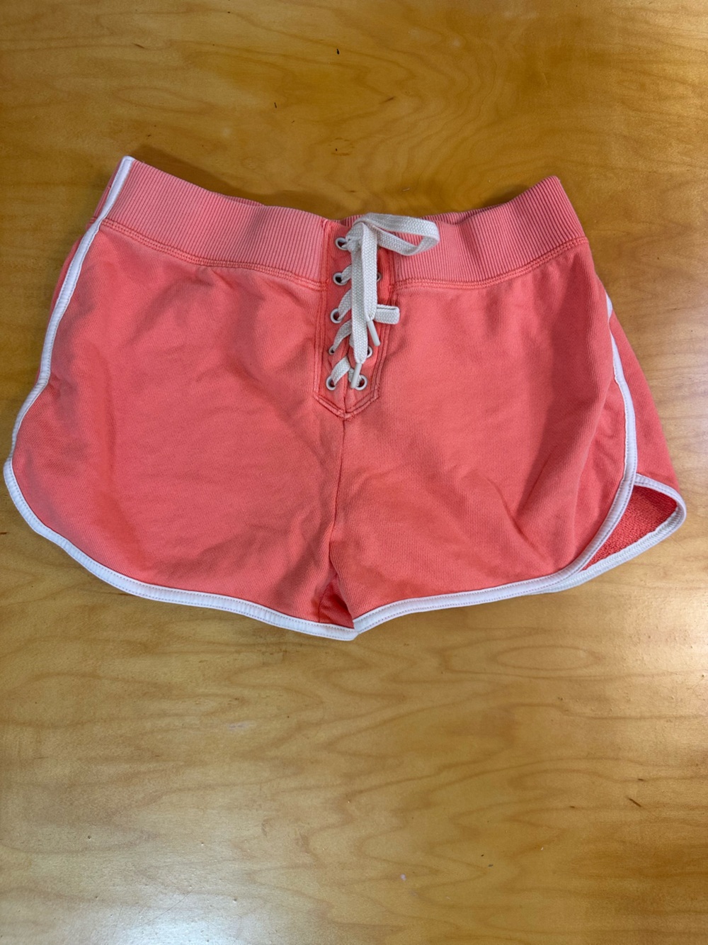 Aerie Pique Terry Dolphin Lace Up Shorts in Peach Size Small